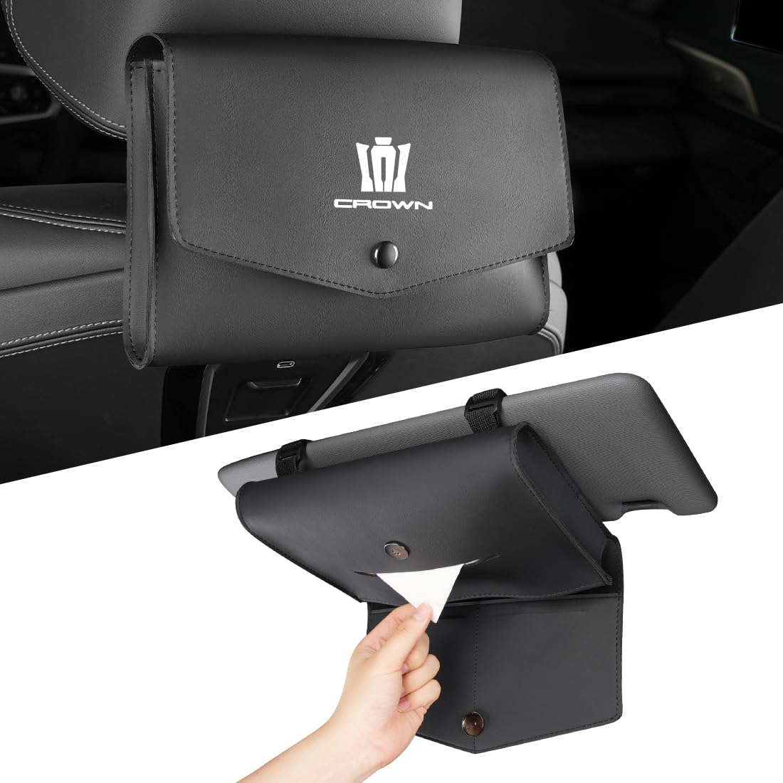 クラウンティッシュカバー Amazon | クラウン 専用 ティッシュカバー ボックス CROWN 専用ロゴ 車